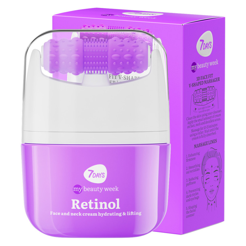 Crème Visage Masseur 3D, Anti-âge Rétinol et Acide Hyaluronique 7 Days 40 ml