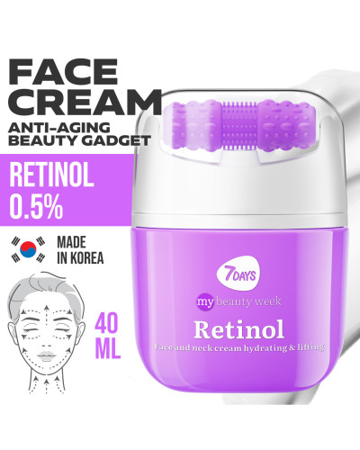 Crème Visage Masseur 3D, Anti-âge  Rétinol et Acide Hyaluronique 7 Days 40 ml