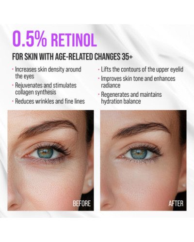 Crème Contour des Yeux Cryo-Massante, Anti-âge  Rétinol 18 ml