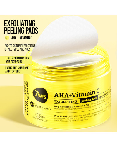 Disques Exfoliants  Visage AHA+VITAMINE C 7 Days 150ml