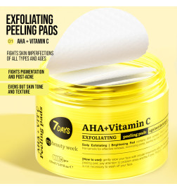 Disques Exfoliants Visage AHA+VITAMINE C 7 Days 150ml