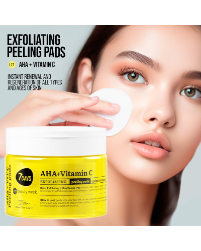 Disques Exfoliants  Visage AHA+VITAMINE C 7 Days 150ml