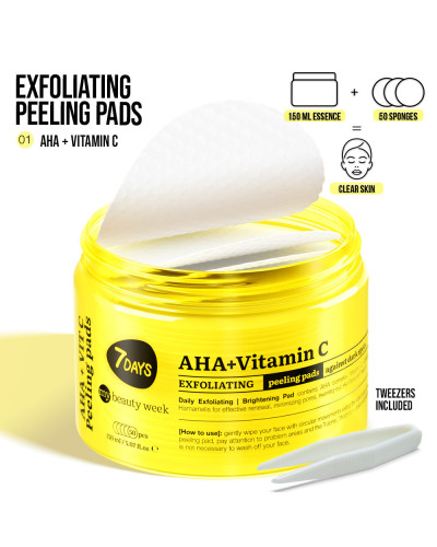 Disques Exfoliants  Visage AHA+VITAMINE C 7 Days 150ml
