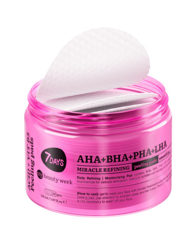 Disques Exfoliants Visage Miraculeux AHA+BHA+PHA+LHA 7 Days 150ml
