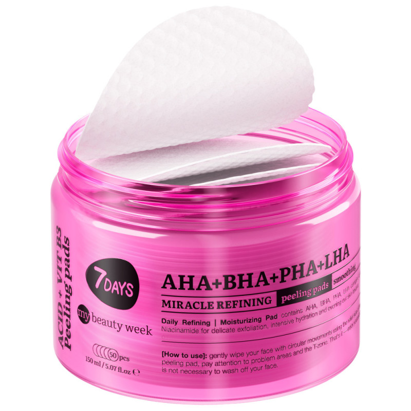 Disques Exfoliants Visage Miraculeux AHA+BHA+PHA+LHA 7 Days 150ml