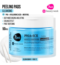 Disques Visage Exfoliants Rafraîchissants  PHA+ICE 7 Days 150ml