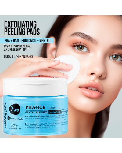 Disques Exfoliants Rafraîchissants Et Doux Pour Le Visage PHA+ICE