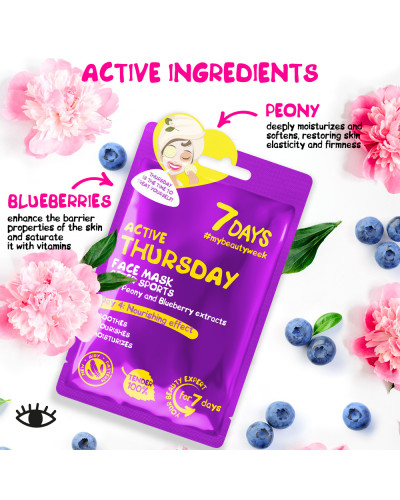MasqueVisage en Tissu Jeudi Actif 7 Days 28g