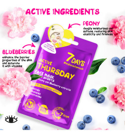 MasqueVisage en Tissu Jeudi Actif 7 Days 28g