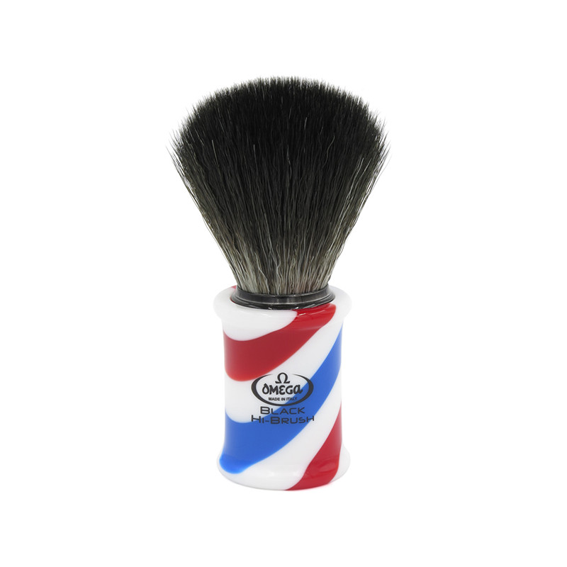 Blaireau De Rasage Barber Pole Omega Hi-Brush En Fibres