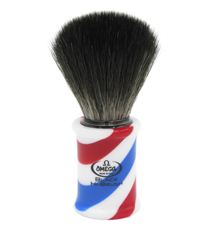 Blaireau De Rasage Barber Pole Omega Hi-Brush En Fibres