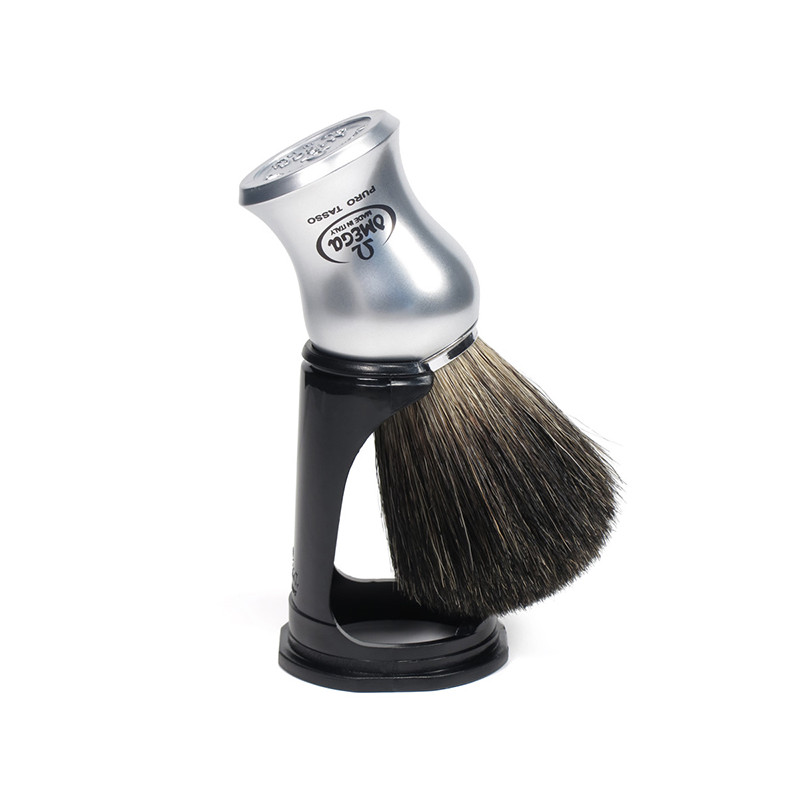 Blaireau De Rasage Omega Black Badger Avec Support Blaireau De Rasage Omega Black Badger Avec Support