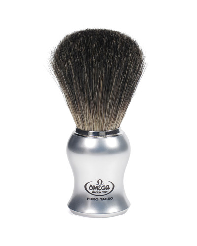 Blaireau De Rasage Omega Black Badger Avec Support