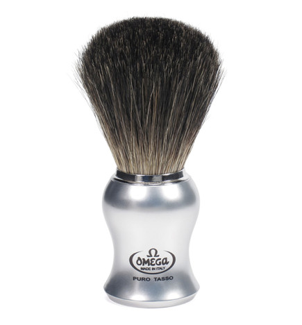 Blaireau De Rasage Omega Black Badger Avec Support