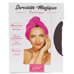 Serviette Magique en Microfibre Rose, Noire ou Blanche LCDT
