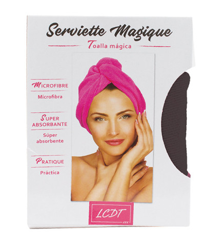 Serviette Magique en Microfibre Rose, Noire ou Blanche LCDT