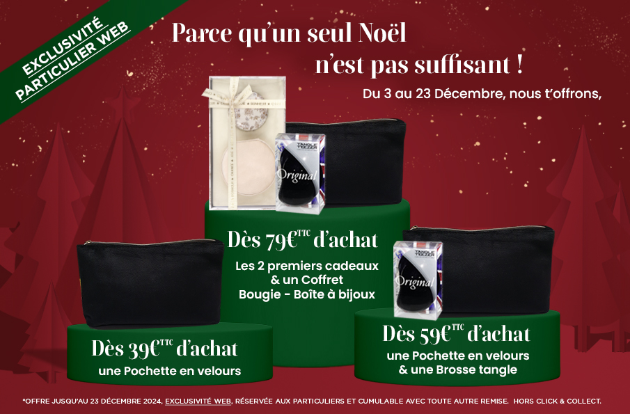 Cadeaux offerts à partir de 39€ TTC d'achat Noël