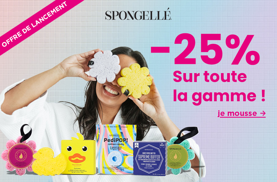 Offre de lancement : -25% sur toute la gamme des éponges infusées Spongellé