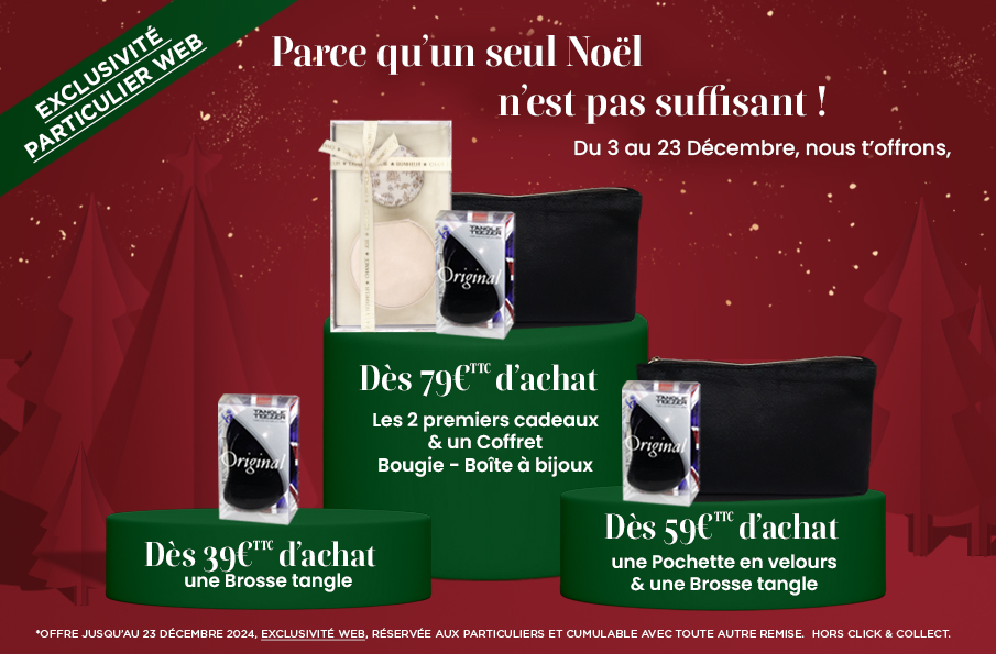 Offre Noel 2024, des cadeaux offerts pour tout achat à partir de 39€