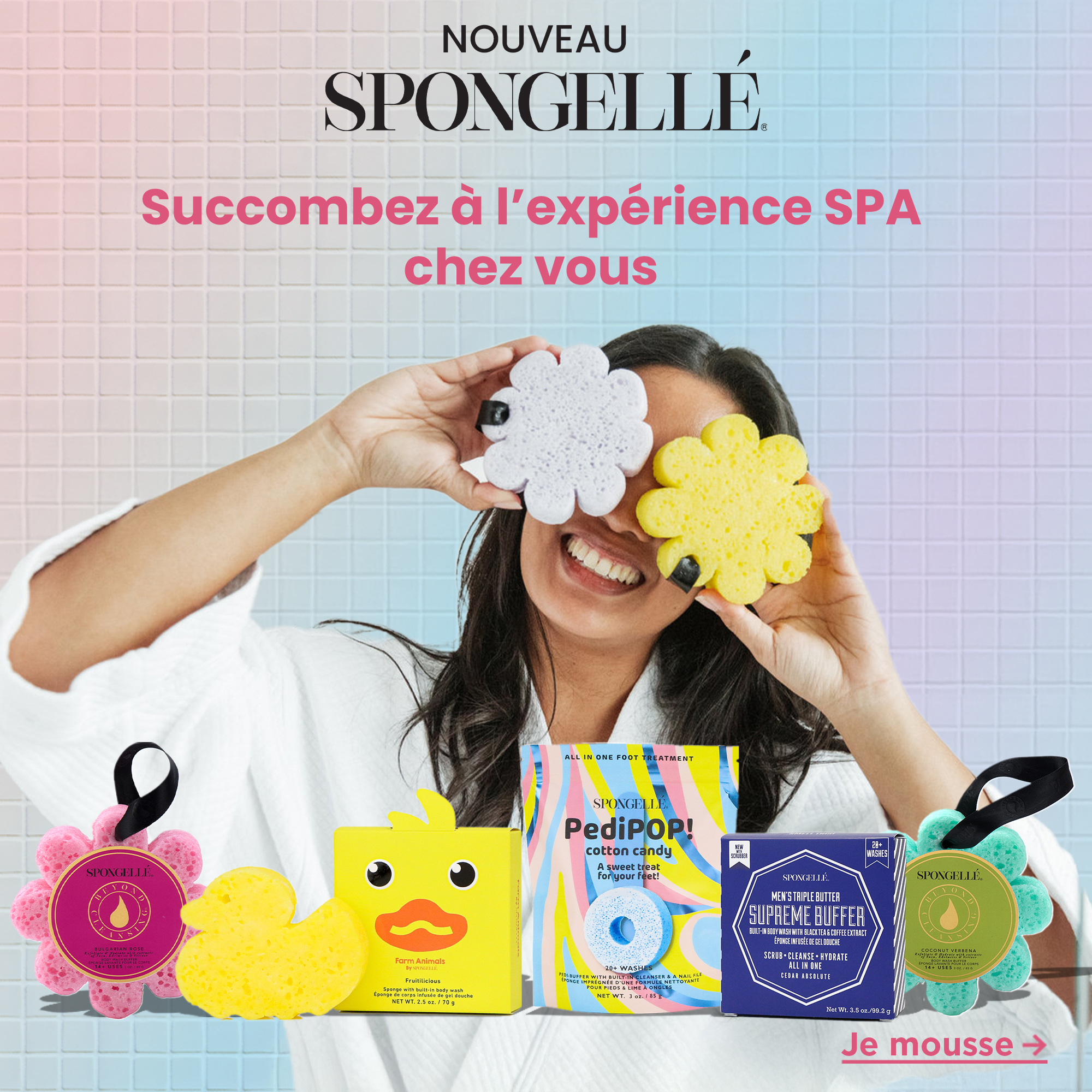 Des Éponges éco-responsables exfoliantes infusées de gel douche pour une expérience SPA ultime sous la douche !